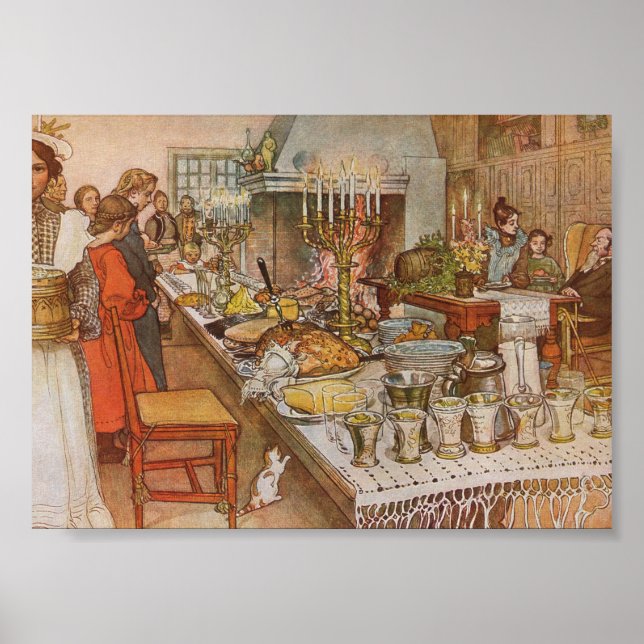 Póster Navidades Eve Carl Larsson Poster de 1904 (Frente)
