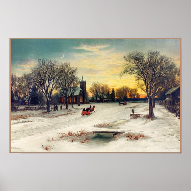 Póster Navidades Eve Painting (1885), por W. C. Bauer (Frente)