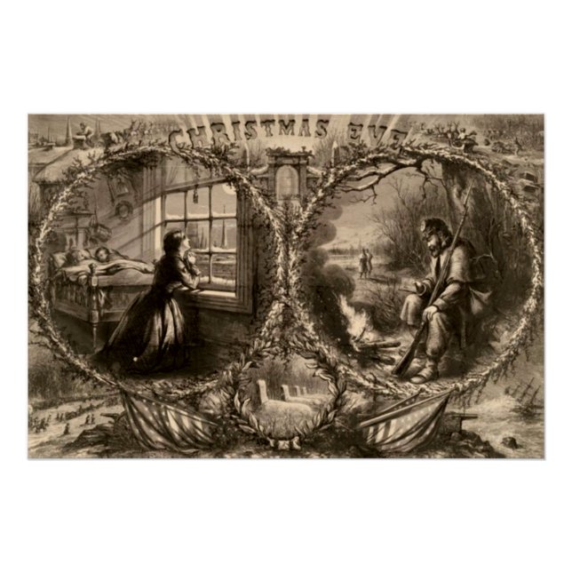 Póster Navidades Eve - Thomas Nast 1863 (Anverso)