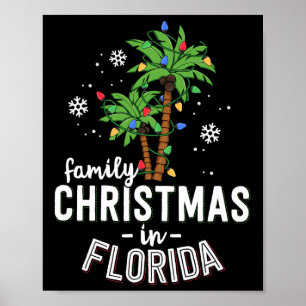 Póster Navidades Familiares En Florida Palm Trees Xmas Be