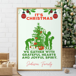 Póster Navidades familiares Saludo personalizado mágico