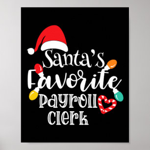 Póster Navidades favoritos de empleado de nómina de Santa