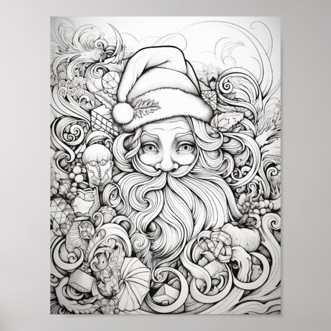 Póster Navidades felices Colores adultos (Frente)