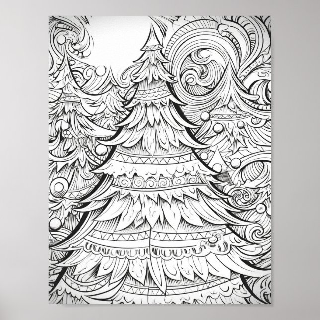 Póster Navidades felices Colores adultos (Frente)