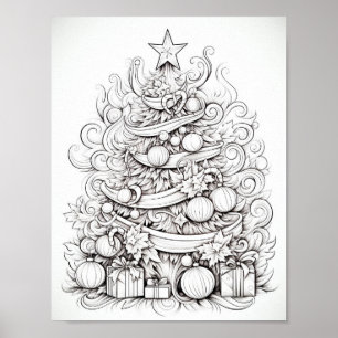 Póster Navidades felices Colores adultos