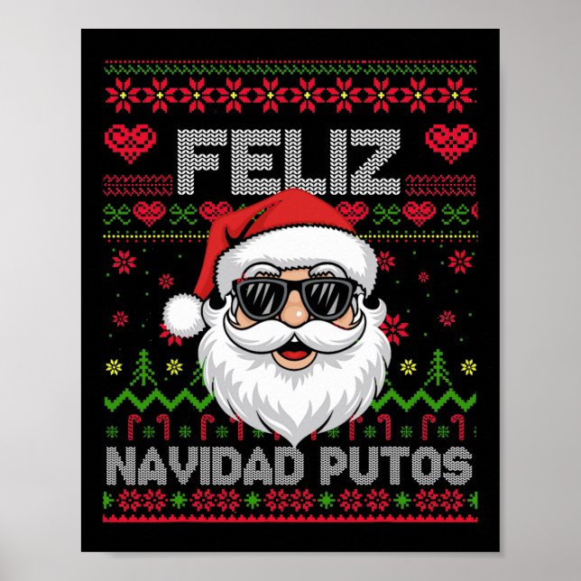 Póster Navidades feos de Feliz-navidad Putos Chingon (Frente)