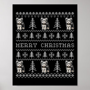Póster Navidades feos de Yorkshire Sweater Funny Dog