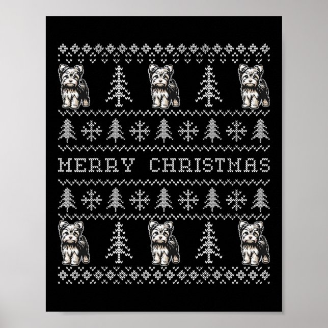 Póster Navidades feos de Yorkshire Sweater Funny Dog (Frente)