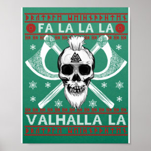 Póster Navidades feos diseñan Fa-La-Valhalla Viking Val