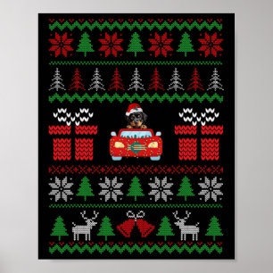 Póster Navidades feos embellecen Navidad Rottweiler con S