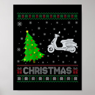 Póster Navidades feos iluminan árboles de navidad de esco