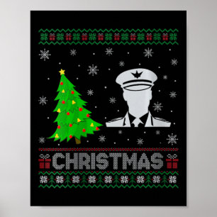 Póster Navidades feos iluminan el árbol de navidad de pil