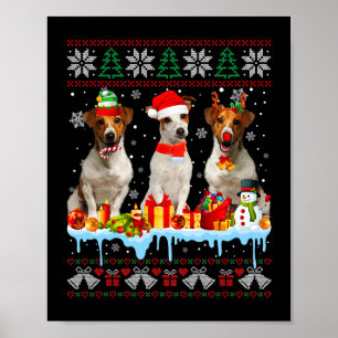 Póster Navidades feos Jack Russell Terrier Dog Santa Xmas