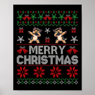 Póster Navidades feos sudan a pastor alemán navidad perro