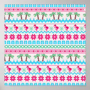 Póster Navidades feos sudan flamenco tropical