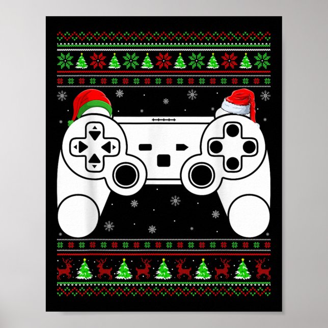 Póster Navidades feos Sweet Video Game Controller Xmas (Frente)