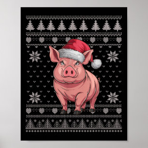 Póster Navidades feos y graciosos sudan Papá Noel