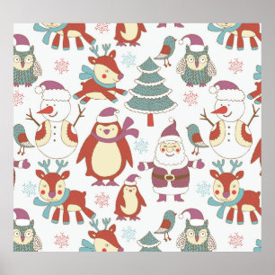 Póster Navidades festivos: antecedentes vintage