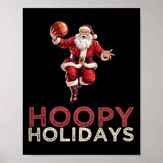 Póster Navidades festivos Baloncesto Santa 1 (Frente)