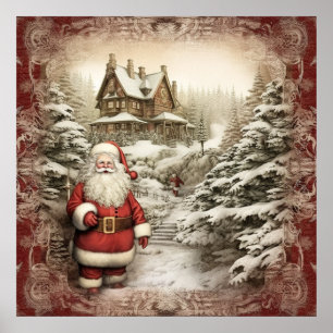 Póster Navidades festivos Holiday Santa Poster