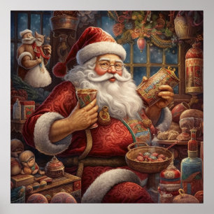 Póster Navidades festivos Holiday Santa Poster