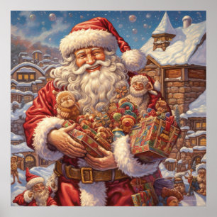 Póster Navidades festivos Holiday Santa Poster