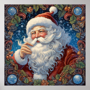 Póster Navidades festivos Holiday Santa Poster