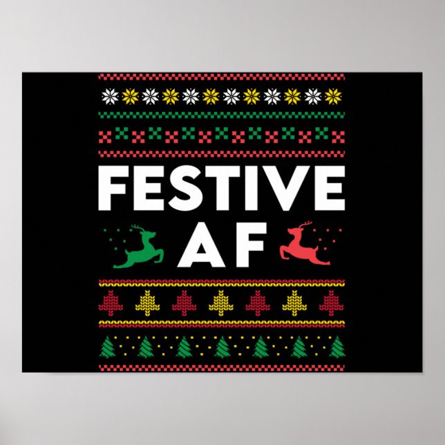 Póster Navidades festivos honrados por honestidad en AF X (Frente)