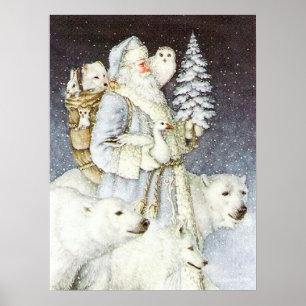 Póster navidades festivos vintage de Santa Holiday