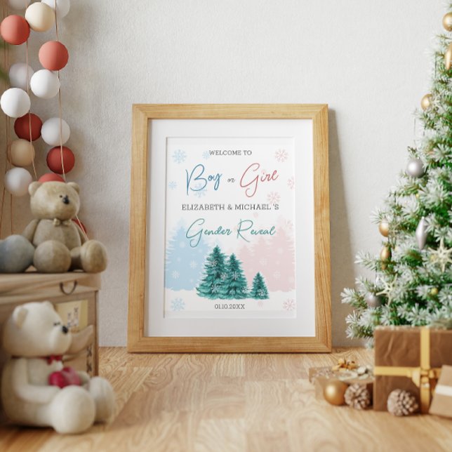 Póster Navidades Fiesta de revelación de género en invier (Subido por el creador)