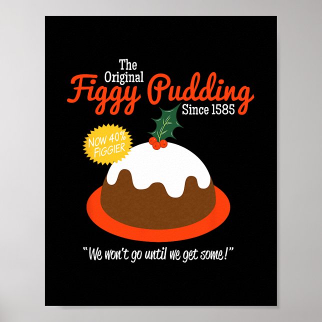Póster Navidades Figgy Pudding Retro T (Frente)