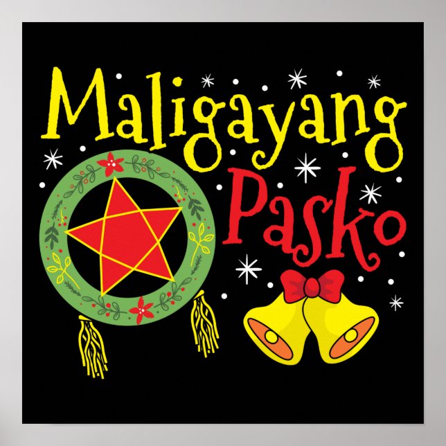 Póster Navidades filipinos Maligayang Pasko (Frente)