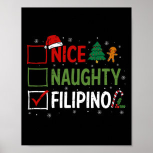 Póster Navidades filipinos traviesos Pajamas Santa Clau