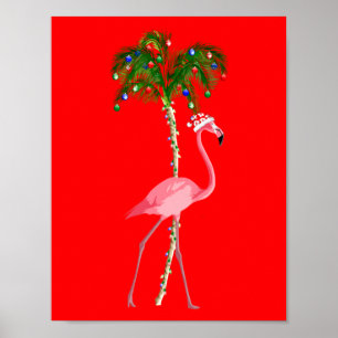 Póster Navidades Flamingo