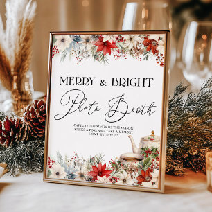 Póster Navidades Floral Holiday Tea Fiesta Photo Booth