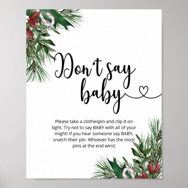 Póster Navidades florales No digas bebé (Frente)