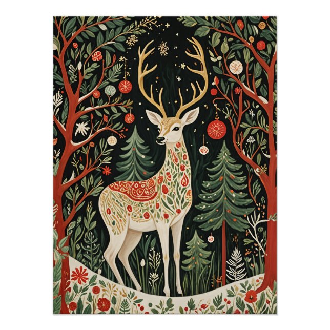 Póster Navidades forestales de medianoche (Anverso)