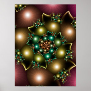 Póster Navidades Fractal Spiral