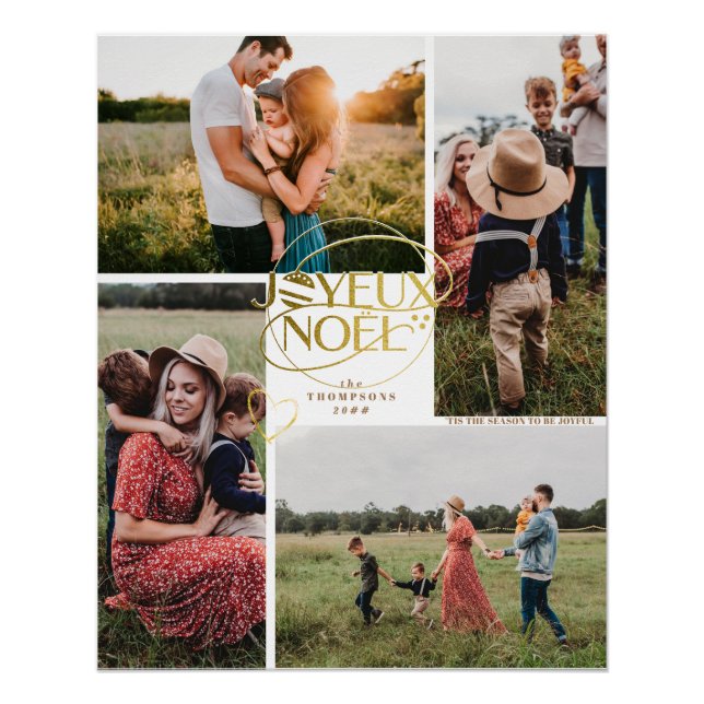 Póster Navidades franceses Joyeux Noel Cuatro Collages de (Anverso)