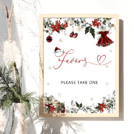 Póster Navidades fríos Chica Baby Shower Favor