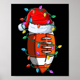 Póster Navidades Fútbol Navidad Gorra Santa Bola Niños
