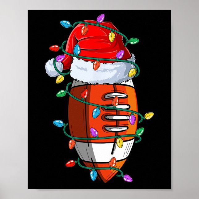 Póster Navidades Fútbol Navidad Gorra Santa Bola Niños (Frente)