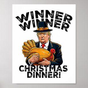 Póster Navidades ganadores de Trump y humor cena X