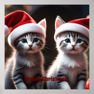 Póster Navidades gatitos