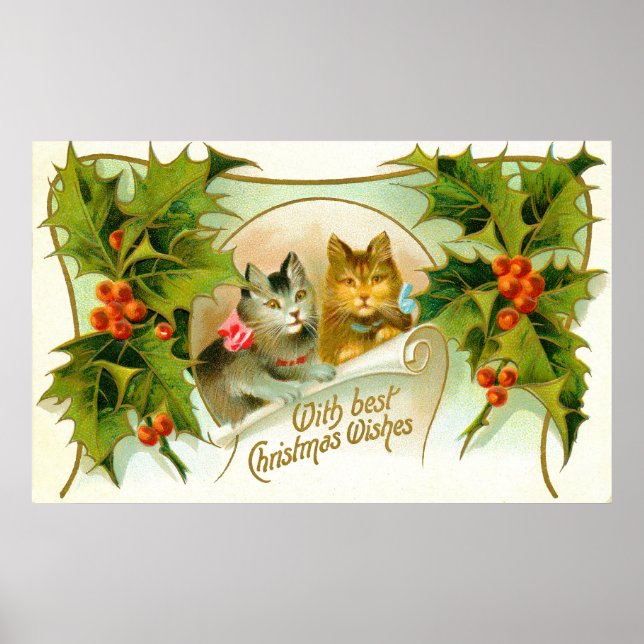 Póster Navidades gatos (Frente)