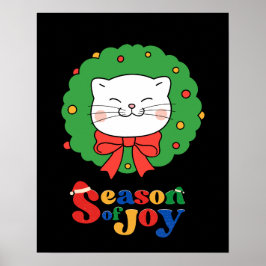 Póster Navidades gatos kawaii comieron una temporada de a