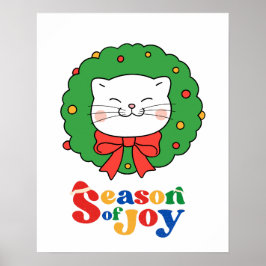 Póster Navidades gatos kawaii comieron una temporada de a