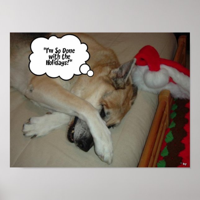 Póster Navidades German Shepherd (Frente)