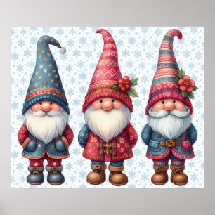 Póster Navidades Gnomes Trio Poster