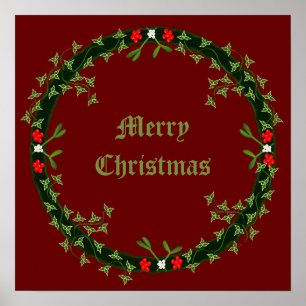 Póster Navidades góticos Personalizado Wreath